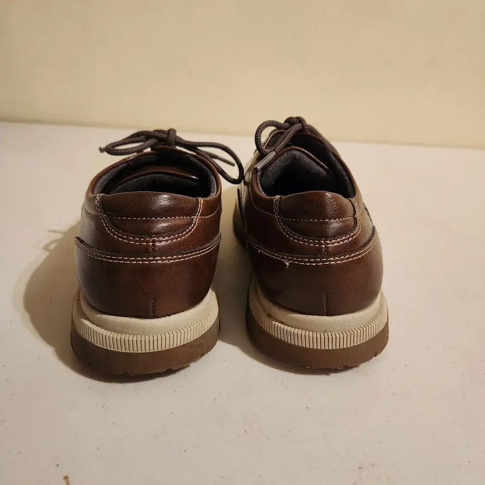 Florsheim Boys 3M Lookout Jr. Plain Toe Oxford Shoes Cognac Brown Preppy Dress